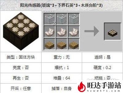 我的世界阳光传感器怎么用的？阳光传感器有什么作用